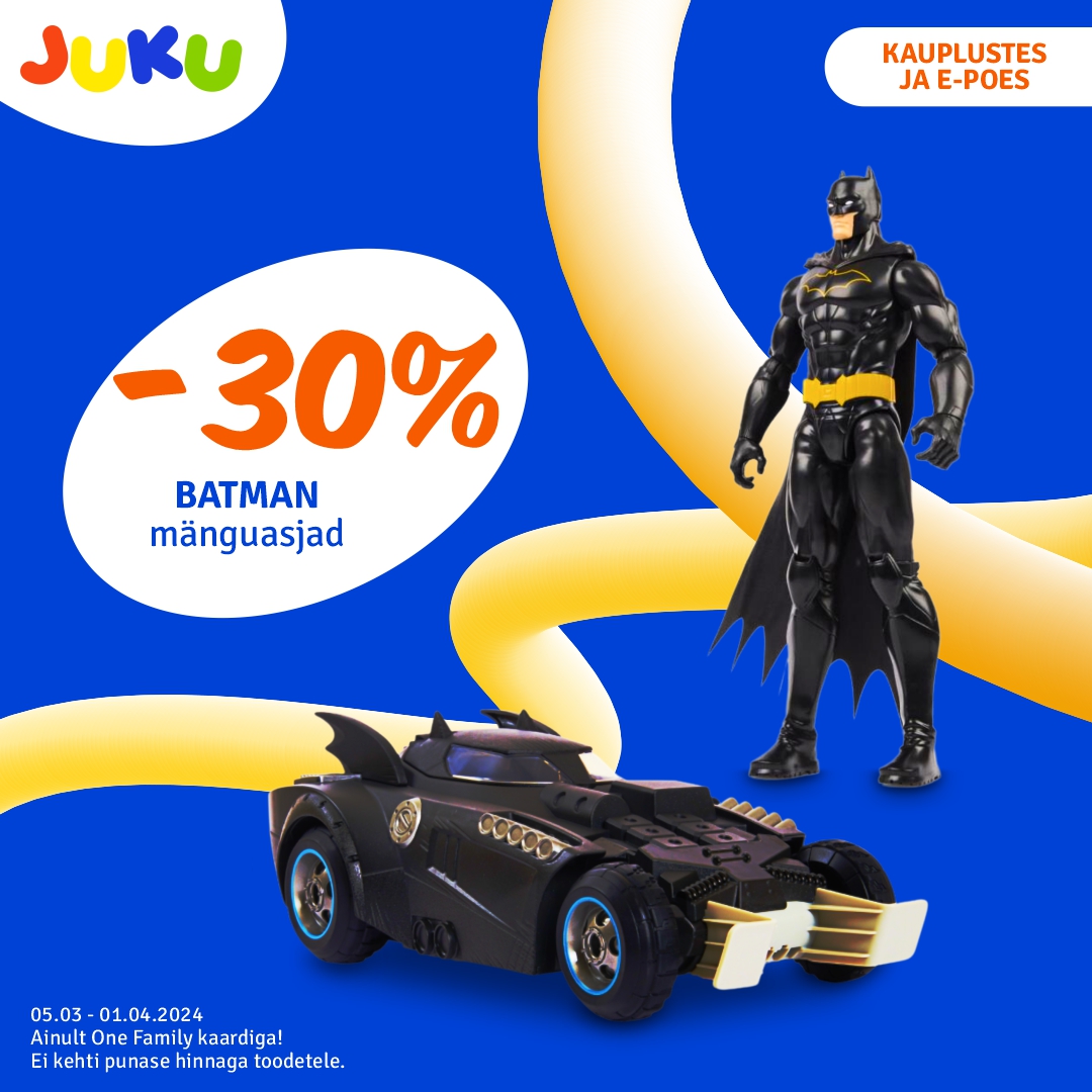 Batman mänguasjad -30%!