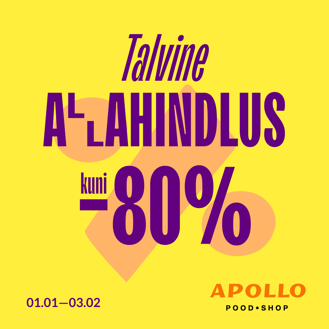 Suur TALVEALE Apollos! Pakkumised kuni -80%!