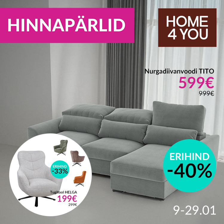 Hinnapärlid – valik diivaneid ja tugitoole eriti hea hinnaga!