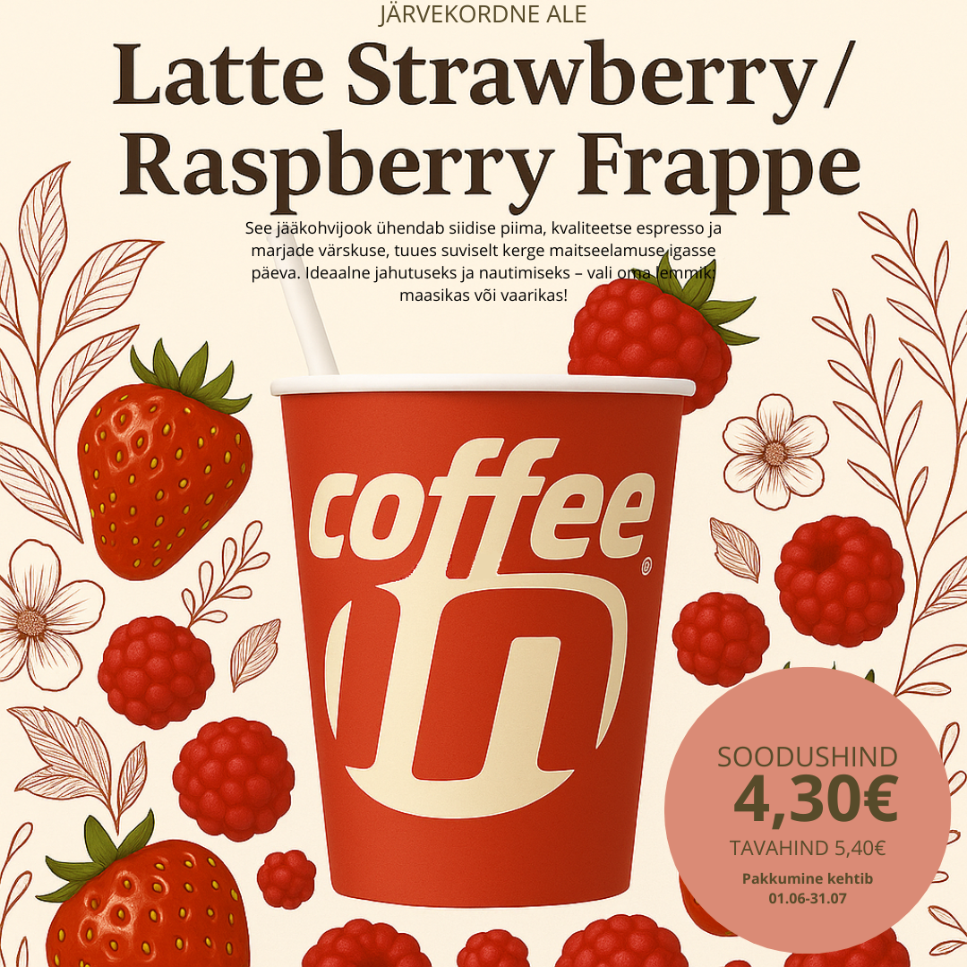 Latte Strawberry / Raspberry Frappe 4,30€