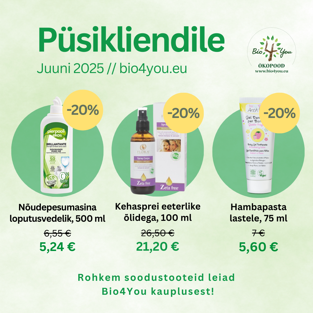 Bio4You püsikliendi eripakkumised juunis – valitud ökotooted kuni 20% soodsamalt!