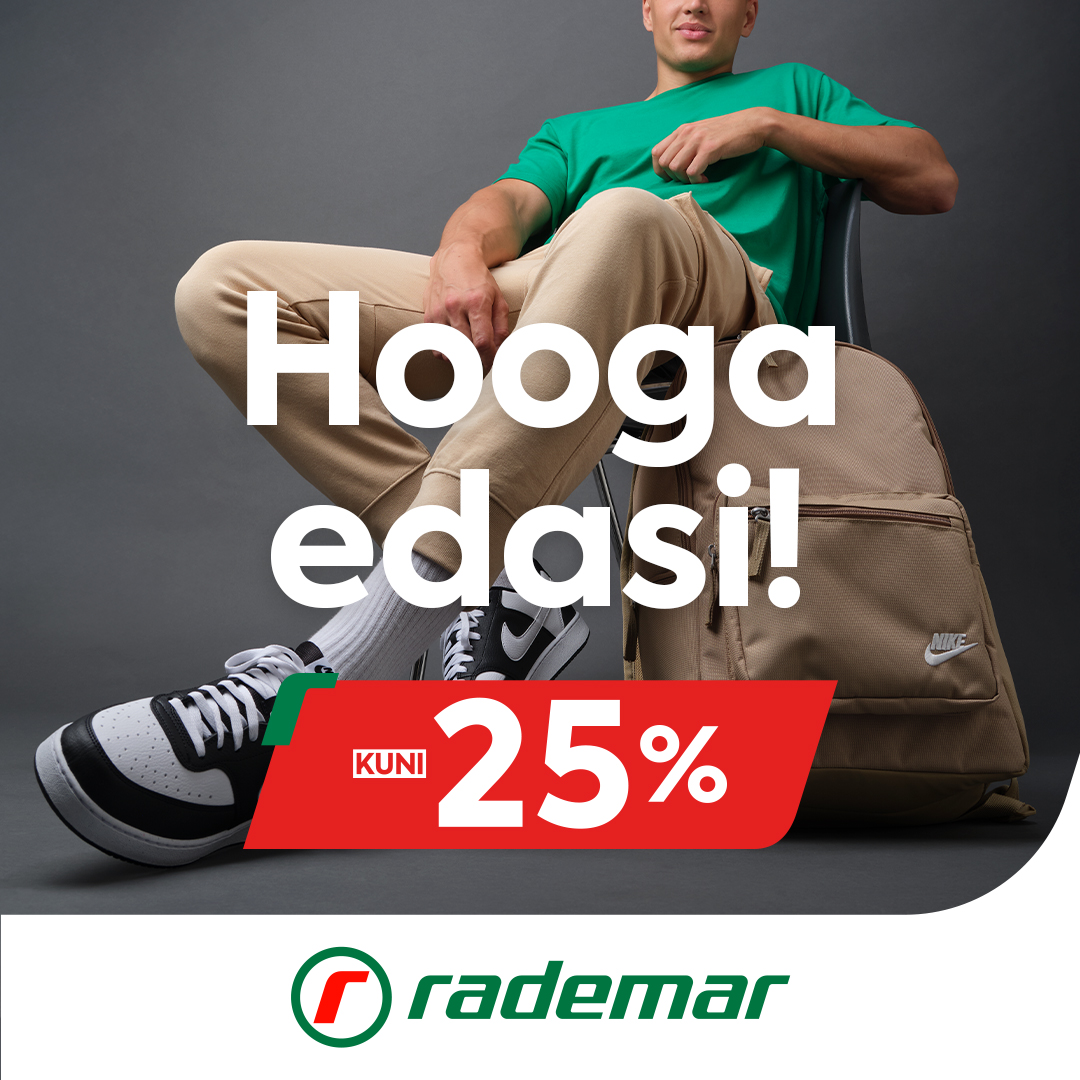 Hooga edasi! Vabaajariided ja -jalatsid kuni -25%