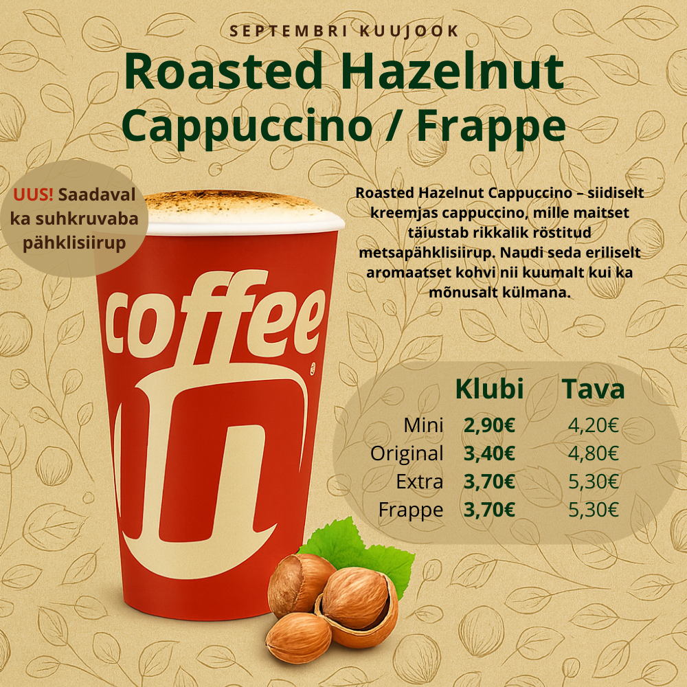 Septembri kuujook – Roasted Hazelnut Cappuccino / Frappe