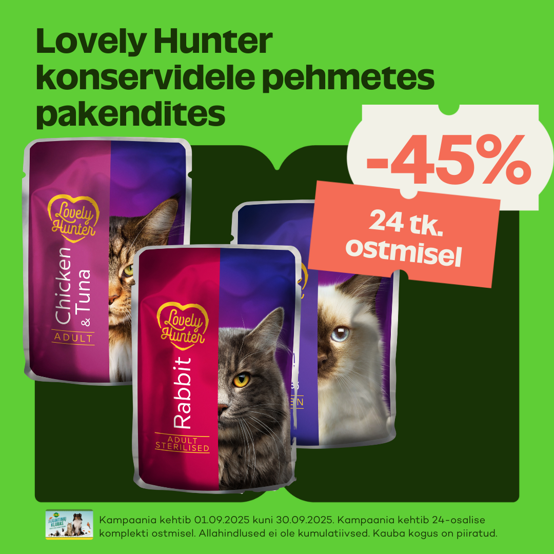 Lovely Hunter konservidele pehmetes pakendites -45% 24 tk ostmisel.