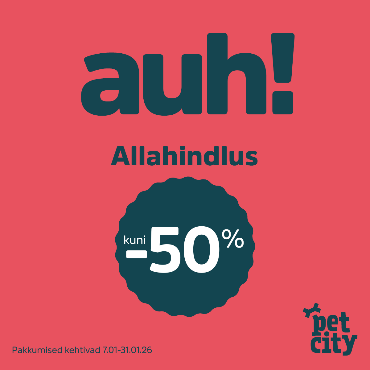 auh! Allahindlus PetCitys kuni -50%