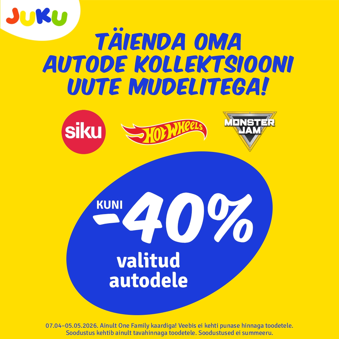Valitud mänguautod kuni -40%