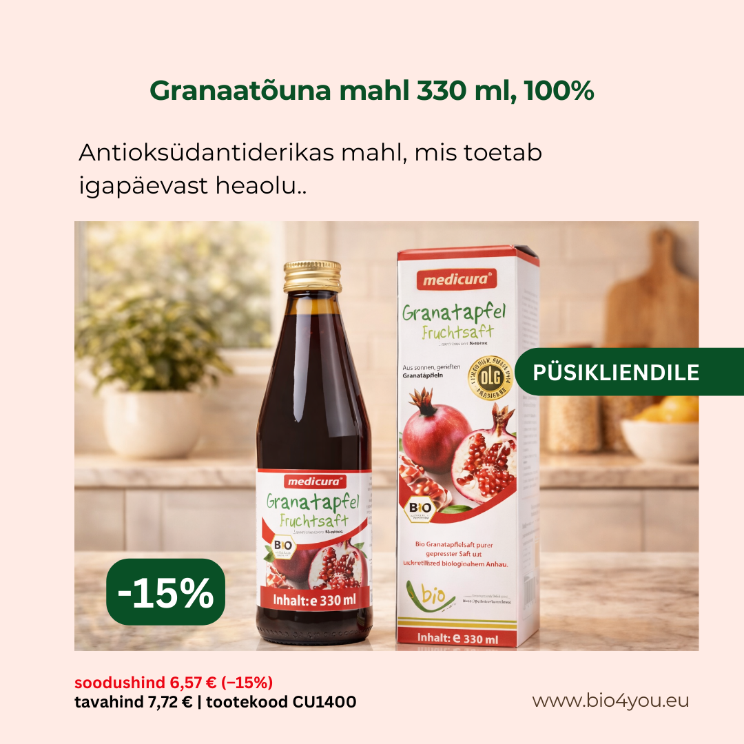 Bio4you püsikliendile- Granaatõuna 100% mahl -15%