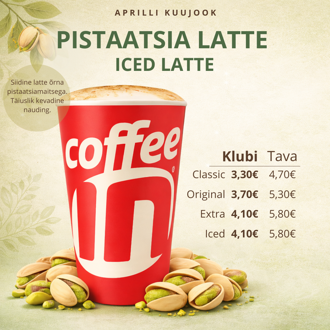 Aprilli kuujook – Pistaatsia Latte / Iced Latte