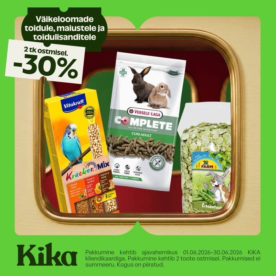 🐾 Väikeloomade toidule, maiustele ja toidulisanditele 2 tk ostmisel -30%