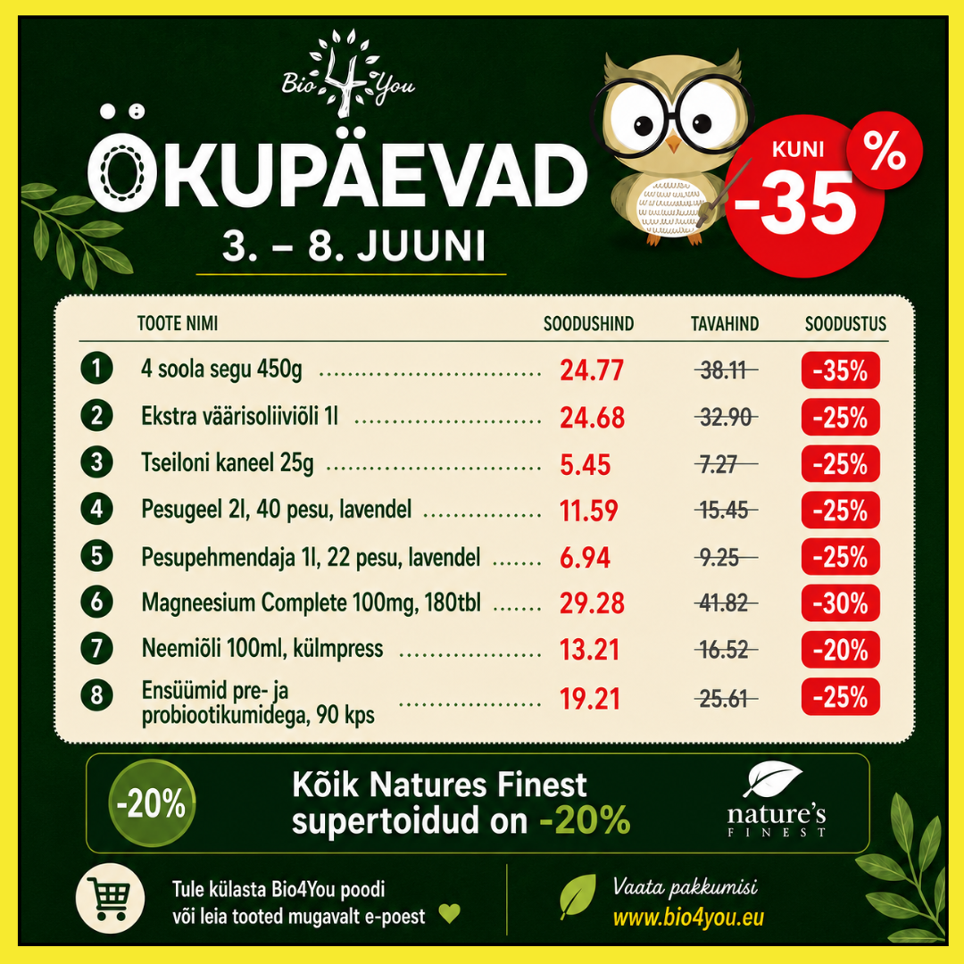 Bio4You Ökupäevad – 3.-8. juuni pakkumised kuni -35%