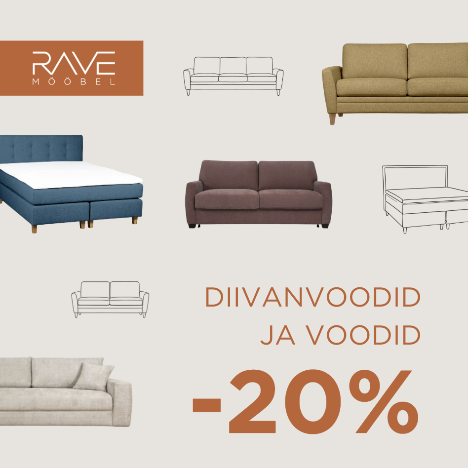 Kõik diivanvoodid ja diivanid -20%
